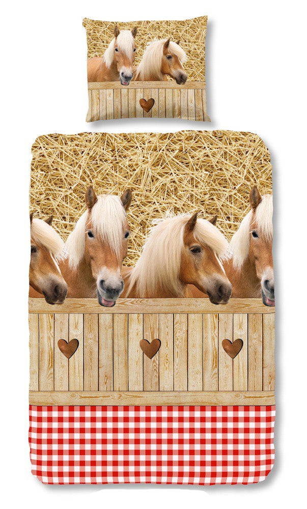 good morning Bettwäsche Horses Herzchen Pferde
