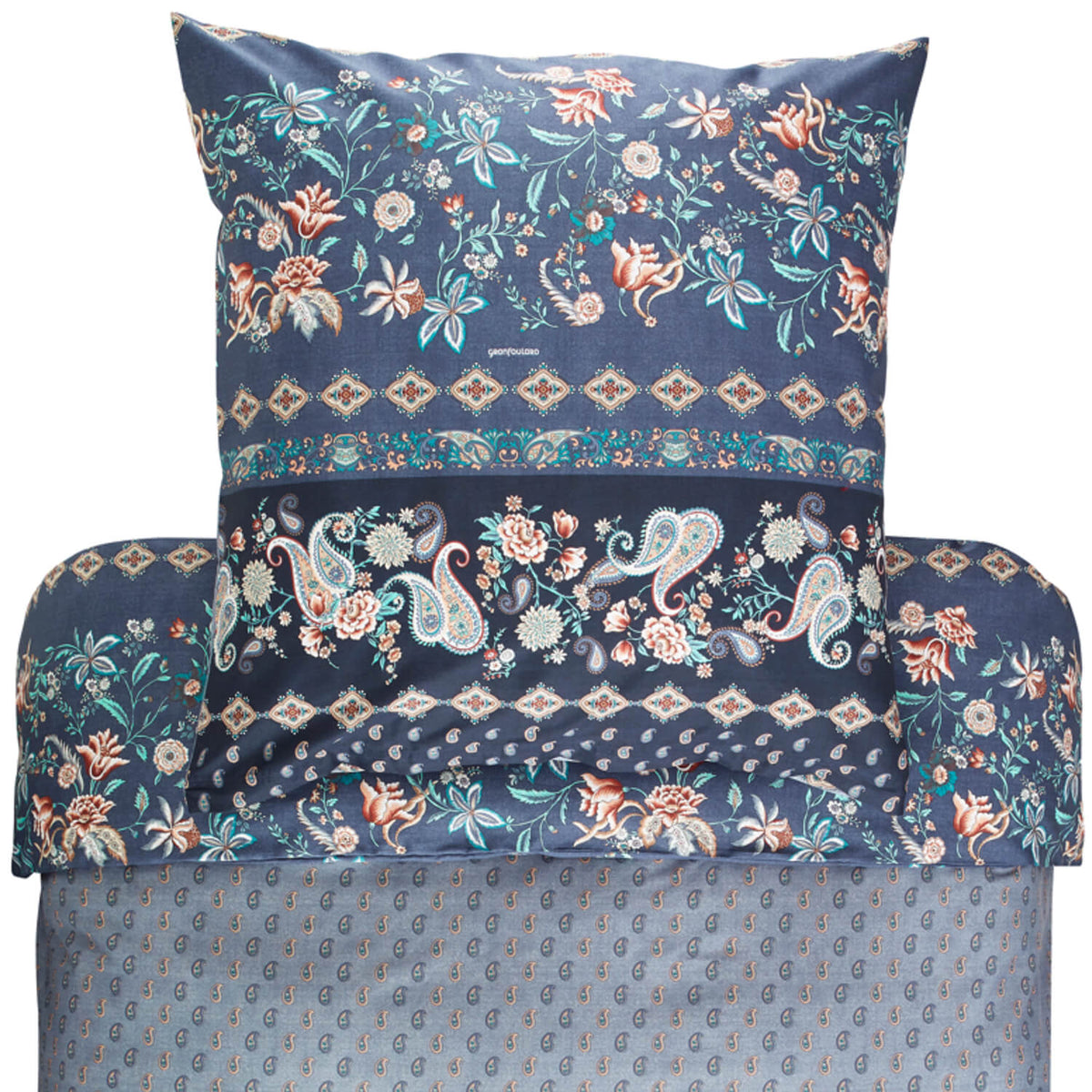 Bassetti Bettgarnitur Fabriano G1 Grau Paisley Baumwolle Mako Satin