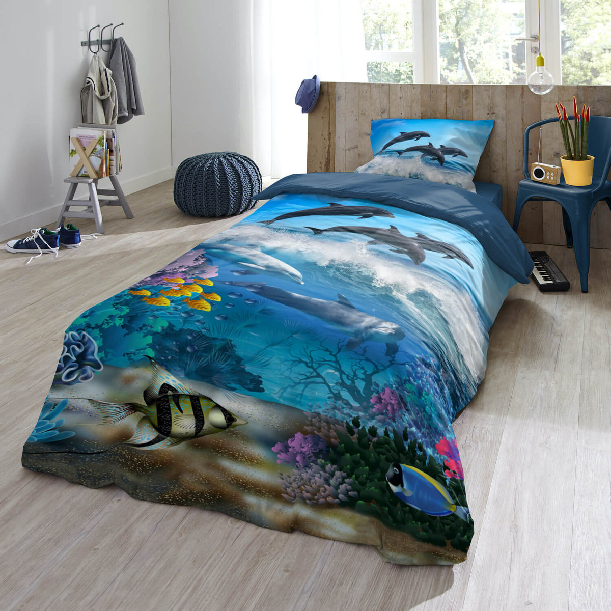 deckenbezug kssenbezug trendy bedding delfine ozean renforcé