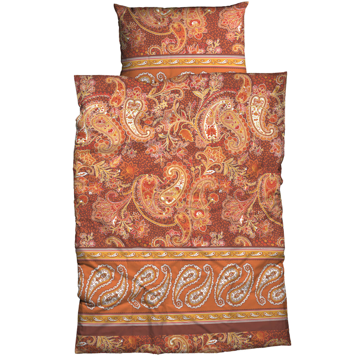 bettwaesche casatex orientalisch mandala orange satin