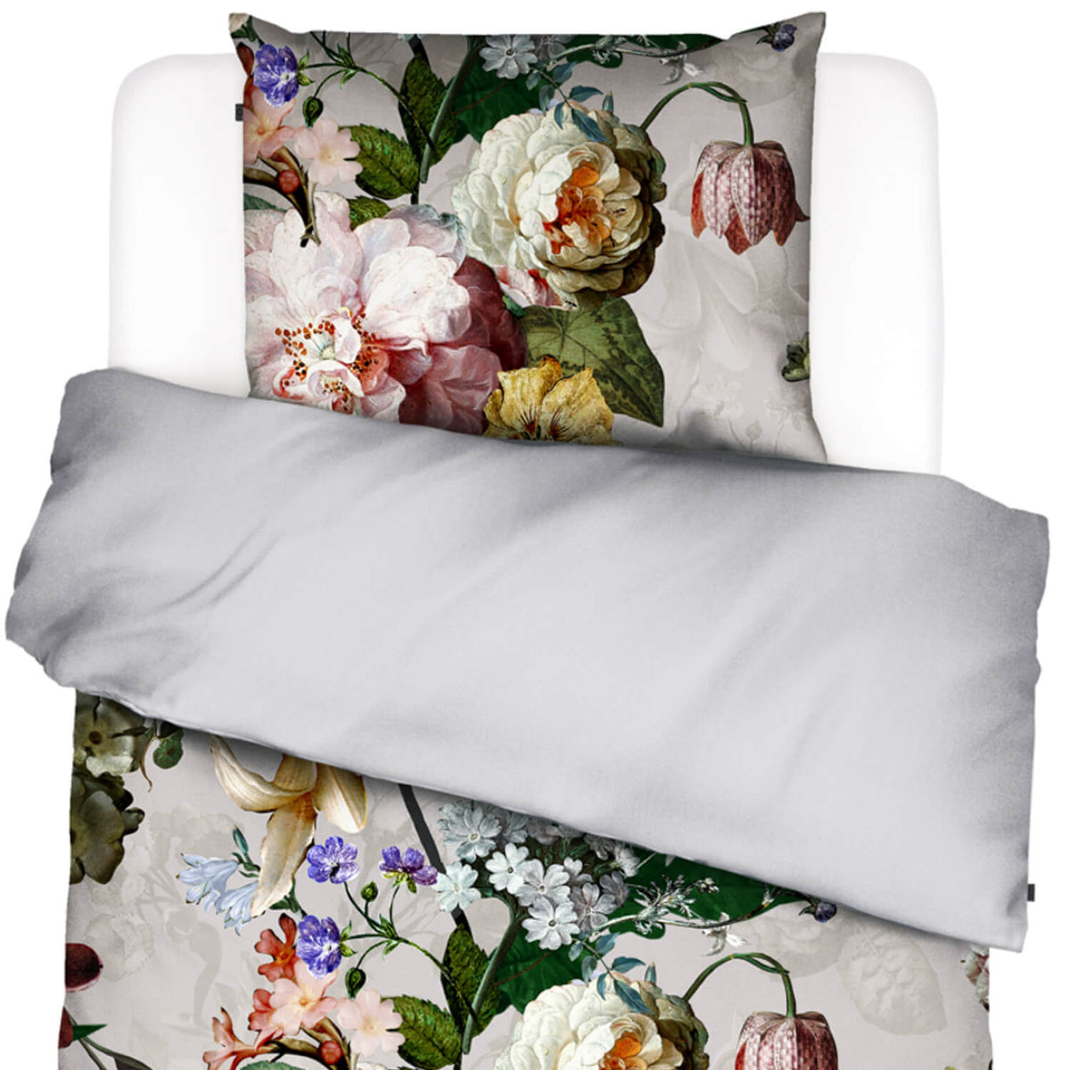 bettwaesche essenza grau blume baumwollsatin