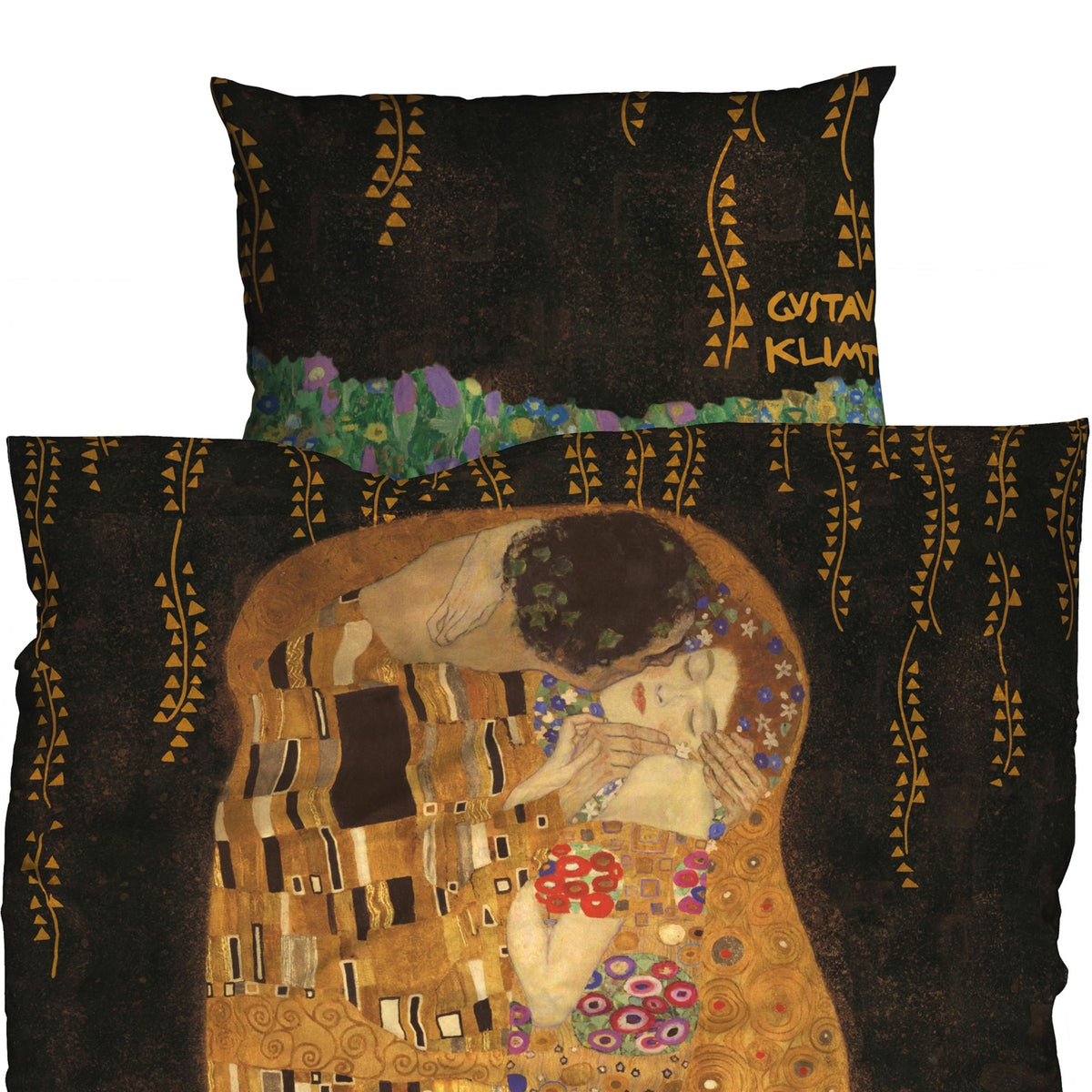 gustav klimt bettwaesche liebespaar baumwolle satin