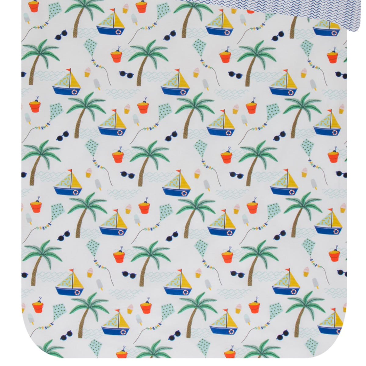 Covers & Co Kinder Wendebettwäsche Manoas Bunt Palmen Eimer Sonnenbrille Drachen