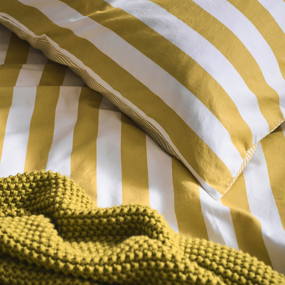 bettwaesche mikkeli streifen gestreift perkal sunrise yellow marc o polo