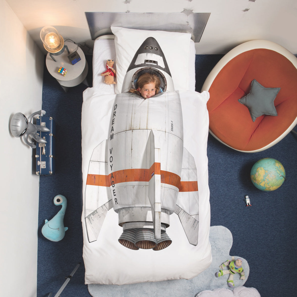 snurk rakete motiv kinder bettwaesche