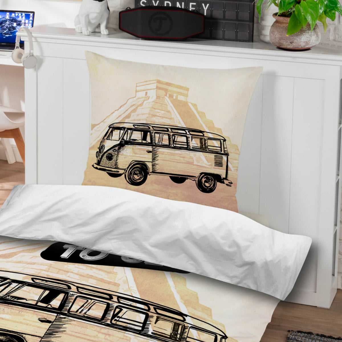 bettwäsche bettgarnitur auto vw t1 inka