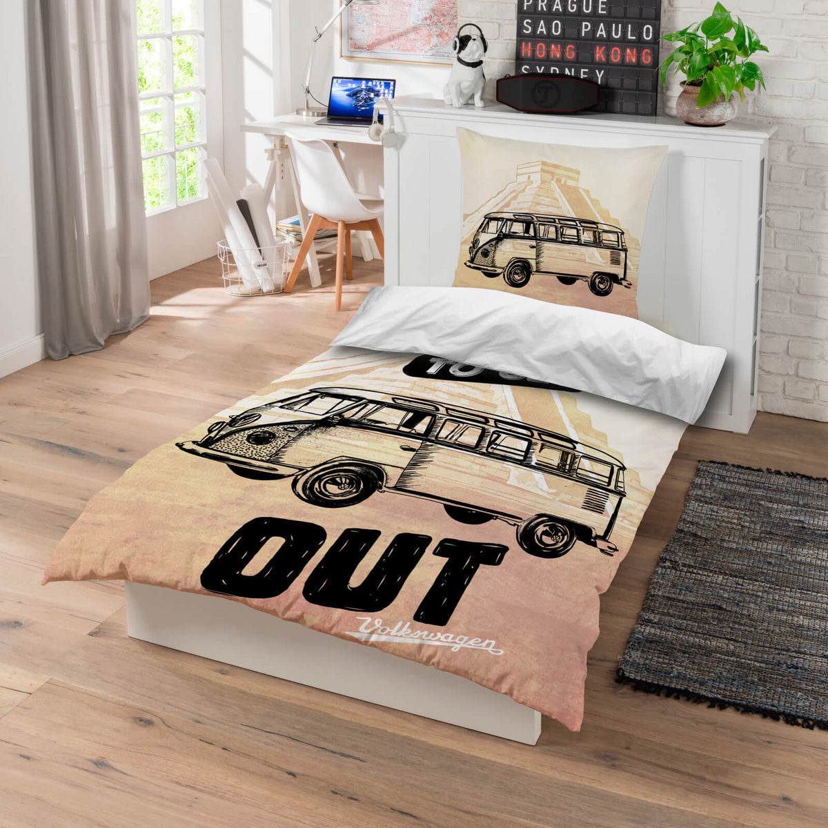 bettwäsche bettgarnitur auto vw t1 inka