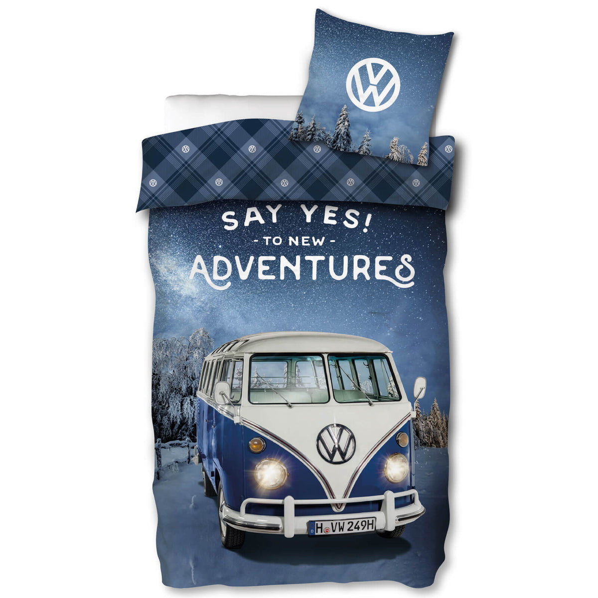 bettwäsche bettgarnitur auto vw t1 winter schnee