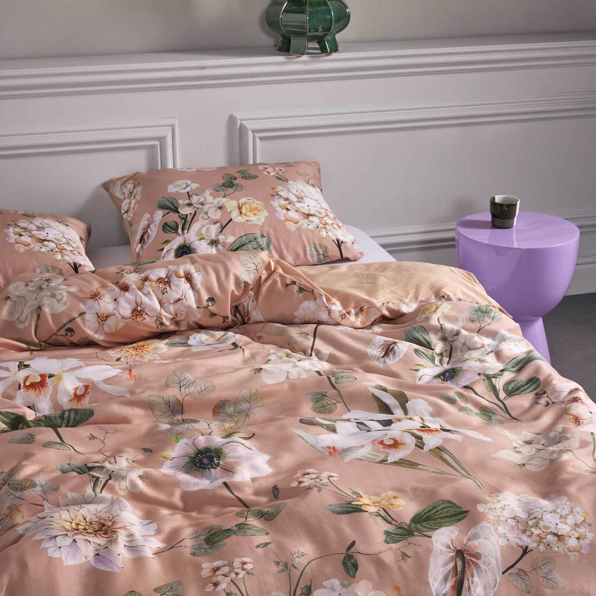 bettwaesche noe wendedesign gebluemt pink