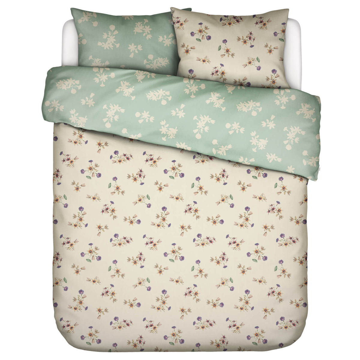 bettwaesche fiora wendedesign gebluemt vanilla