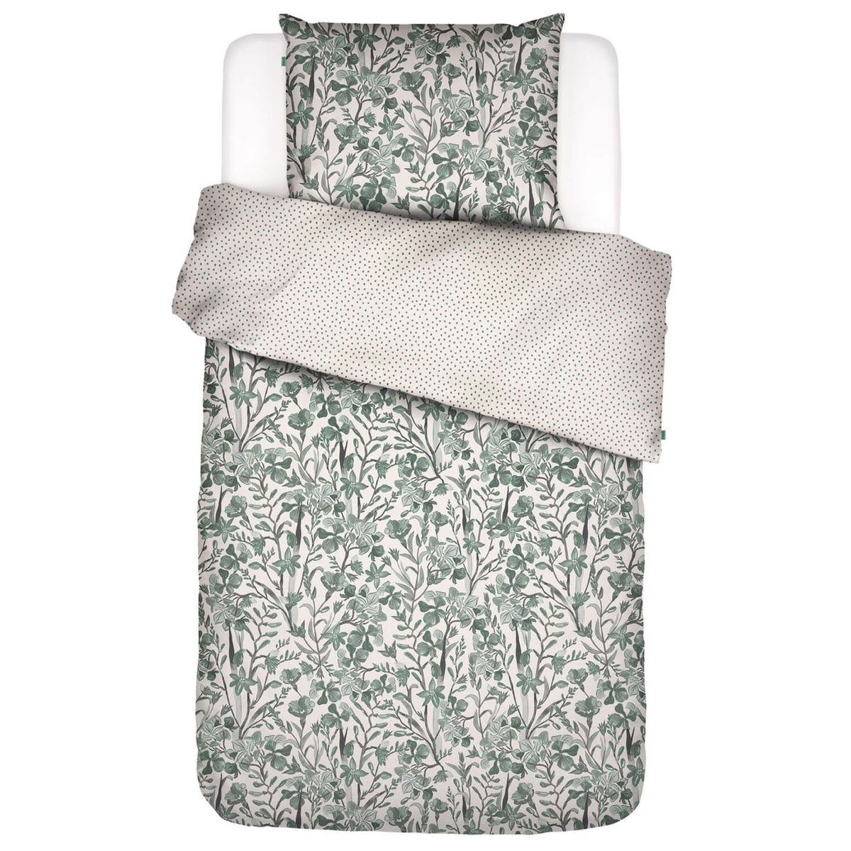 bettwaesche floral fiesta green blueten