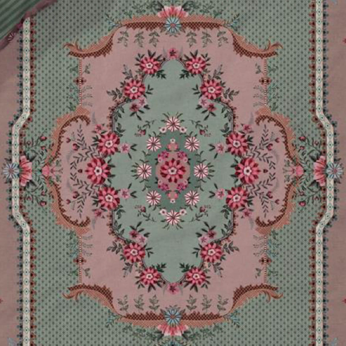 bettgarnitur bettwaesche floral rosetten gestreift