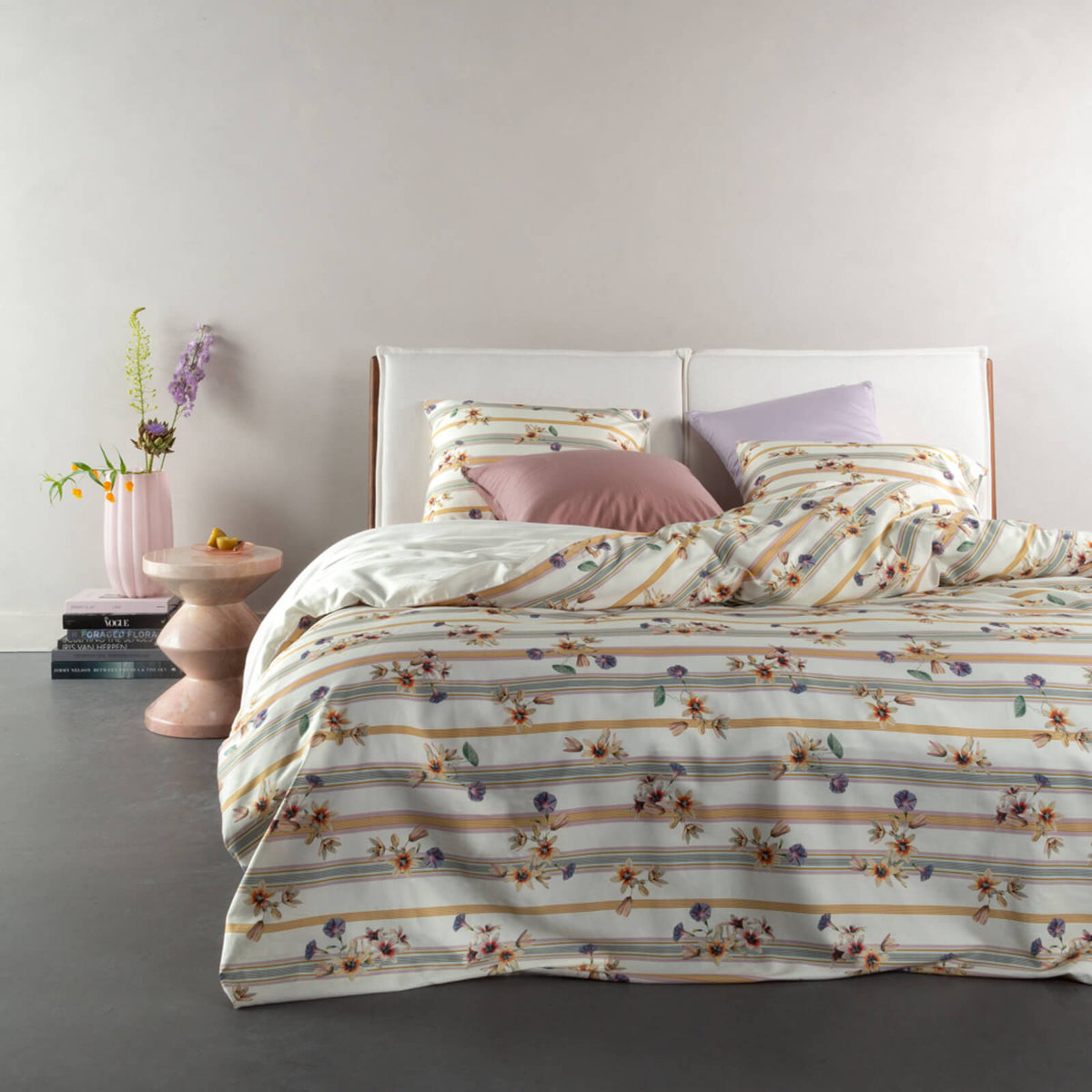 bettwaesche amare wendedesign blumen gestreift