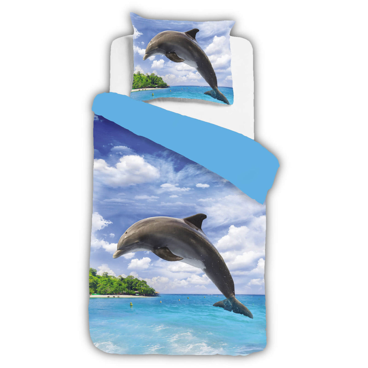 bettwaesche delfin dolphin insel meer