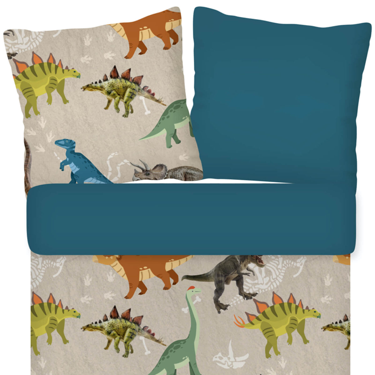 bettwaesche dino saurier ross skelett espico