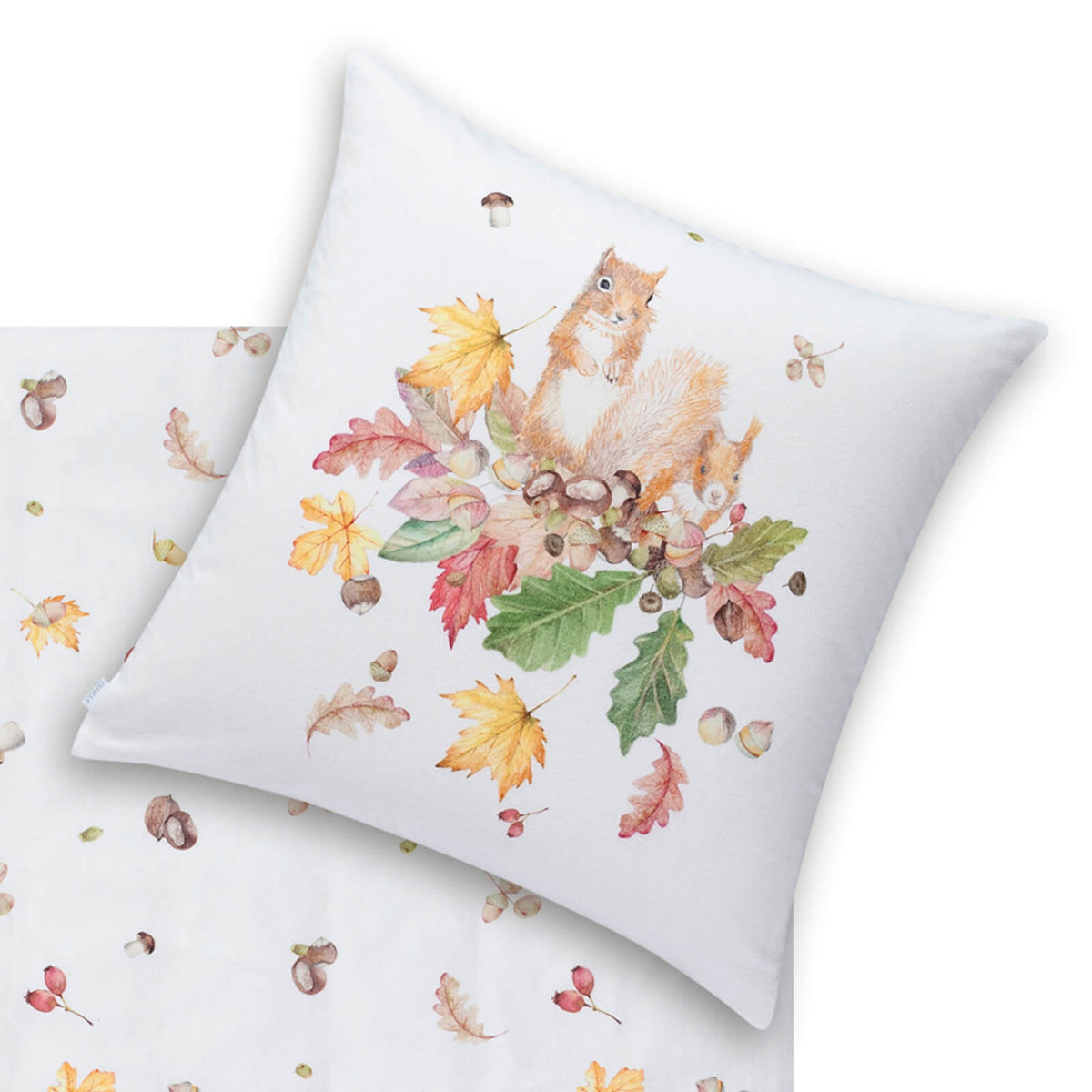bettwaesche bettgarnitur herbst fruechte eicheln
