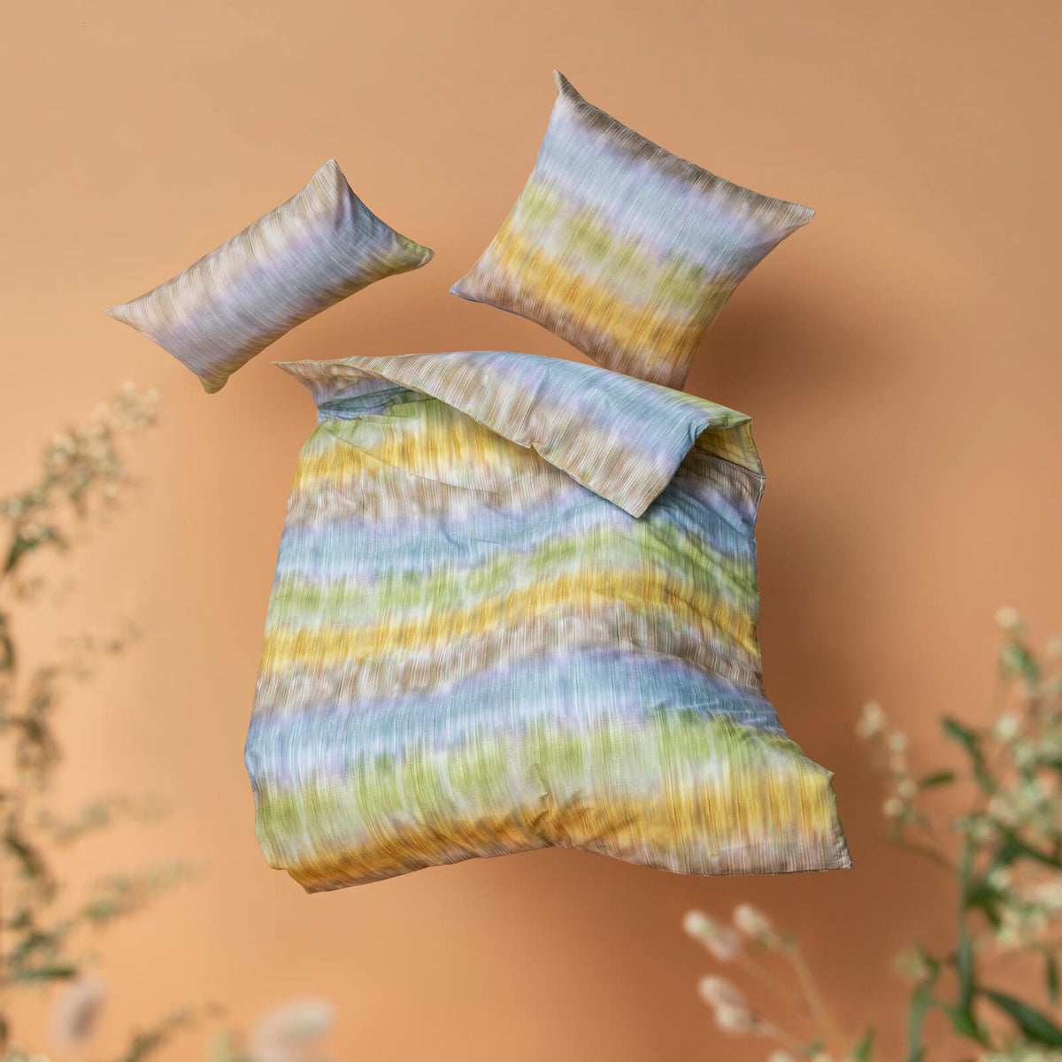 bettwaesche gestreift bunt mako satin