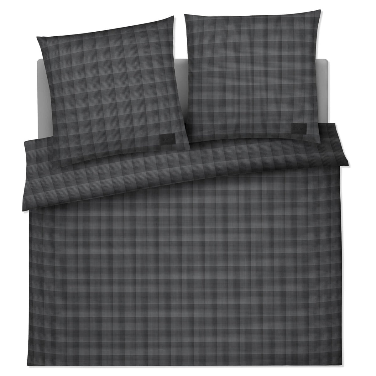 bettwaesche bettgarnitur kariert anthrazit flanell