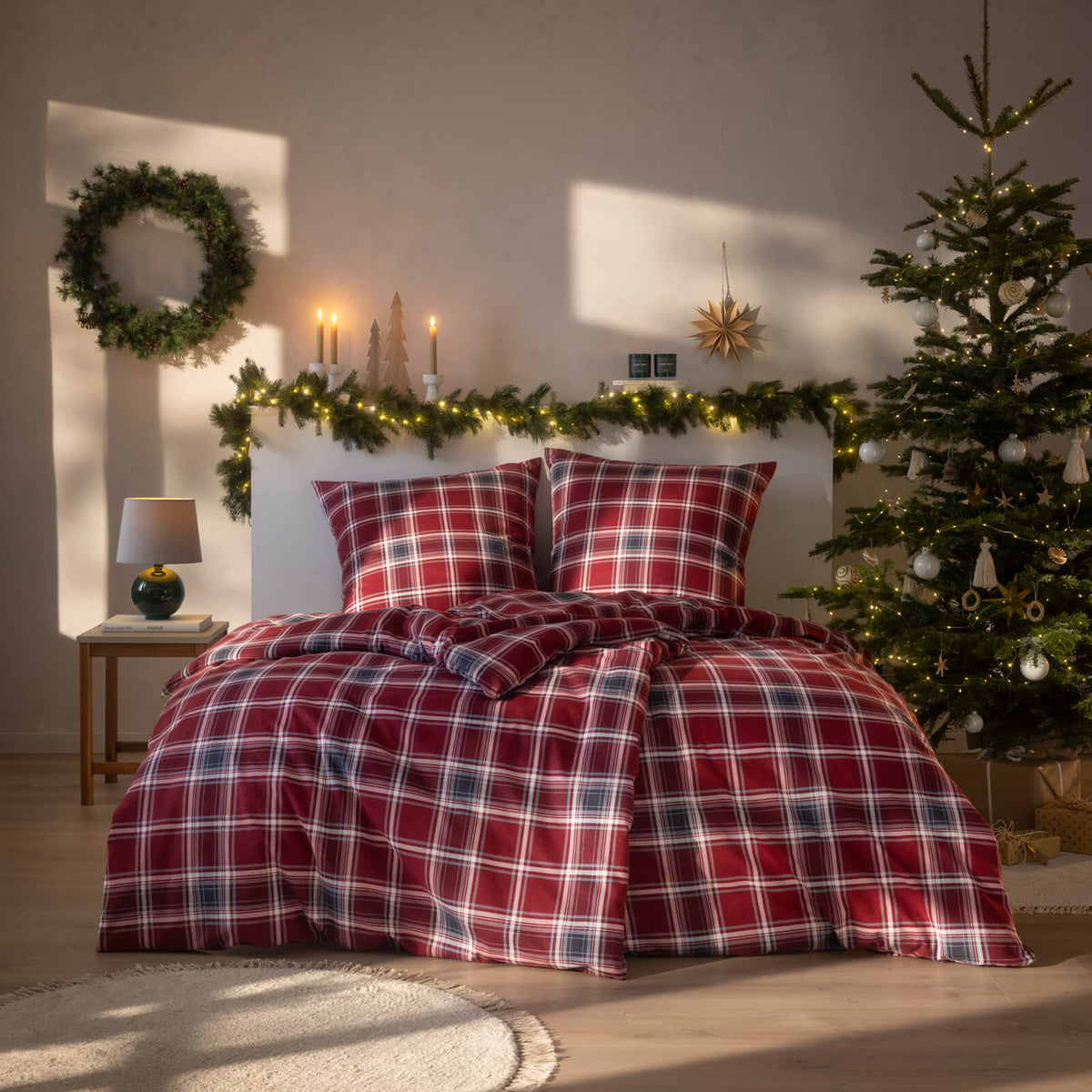 bettwaesche bettgarnitur karo muster flanell