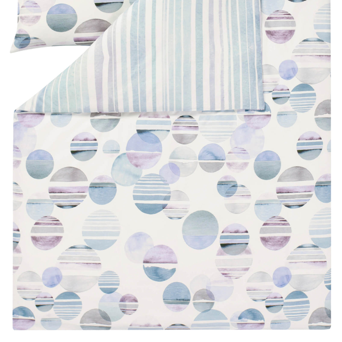 bettwaesche bettgarnitur punkte querstreifen aquarell mako satin