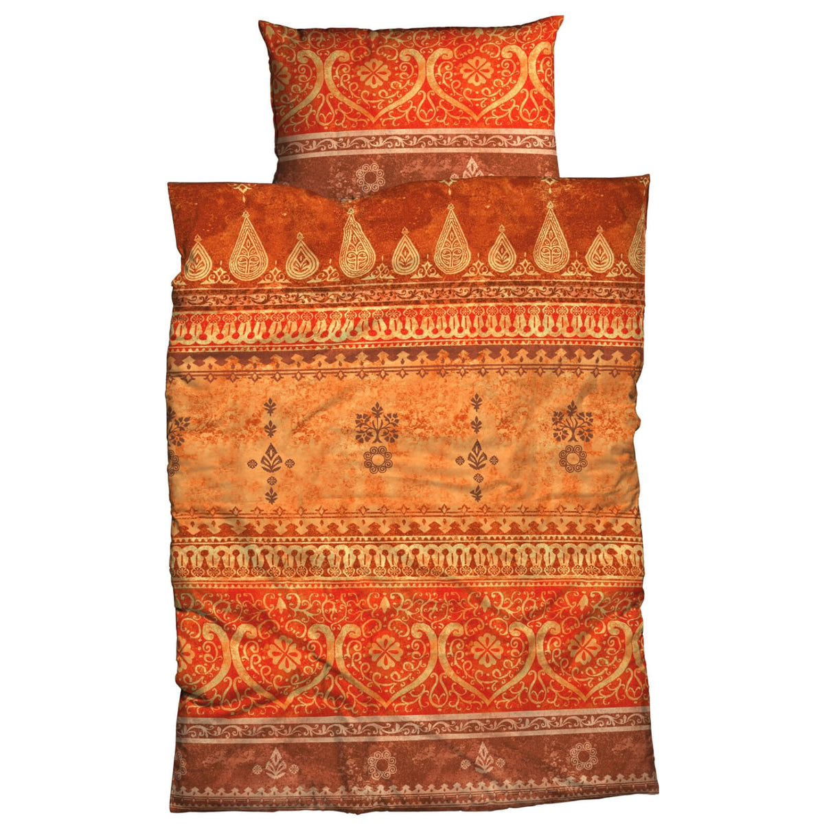 bettwaesche indi paisley mandala henna indisch orange