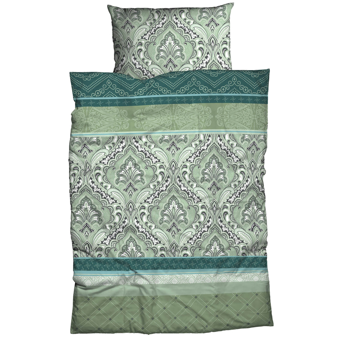 bettwaesche mandala gemustert satin salbei