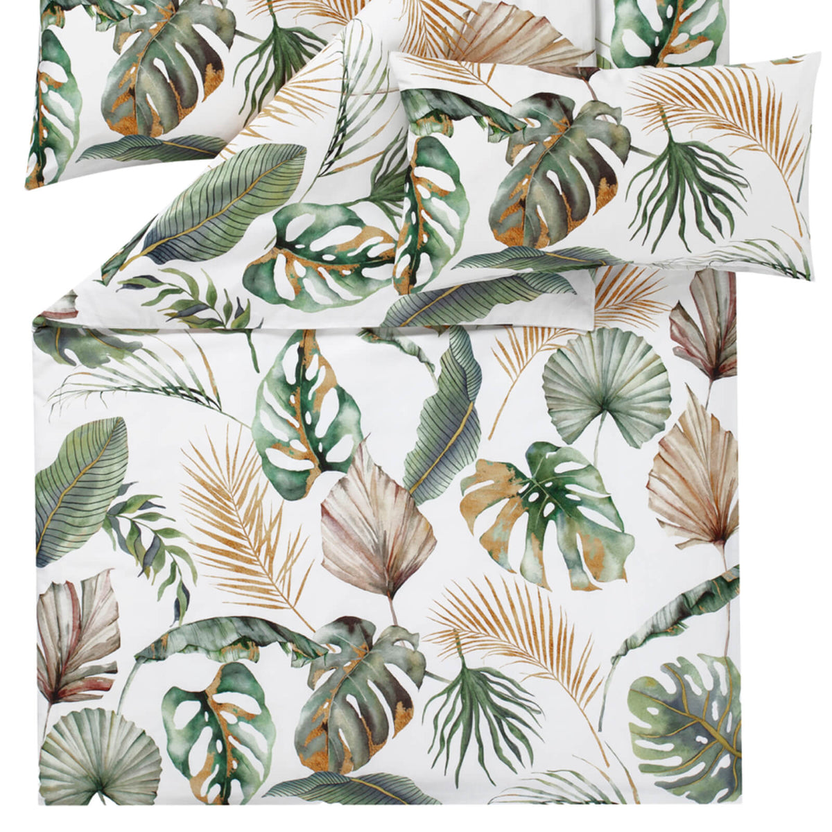 bettbezug kissenbezug blatt monstera pflanzen