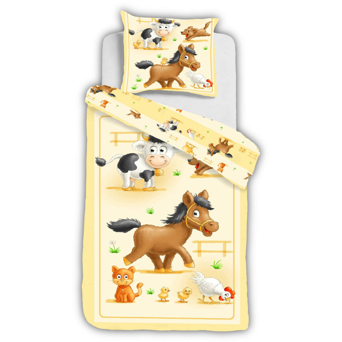 bettwaesche pferd hund huhn katze