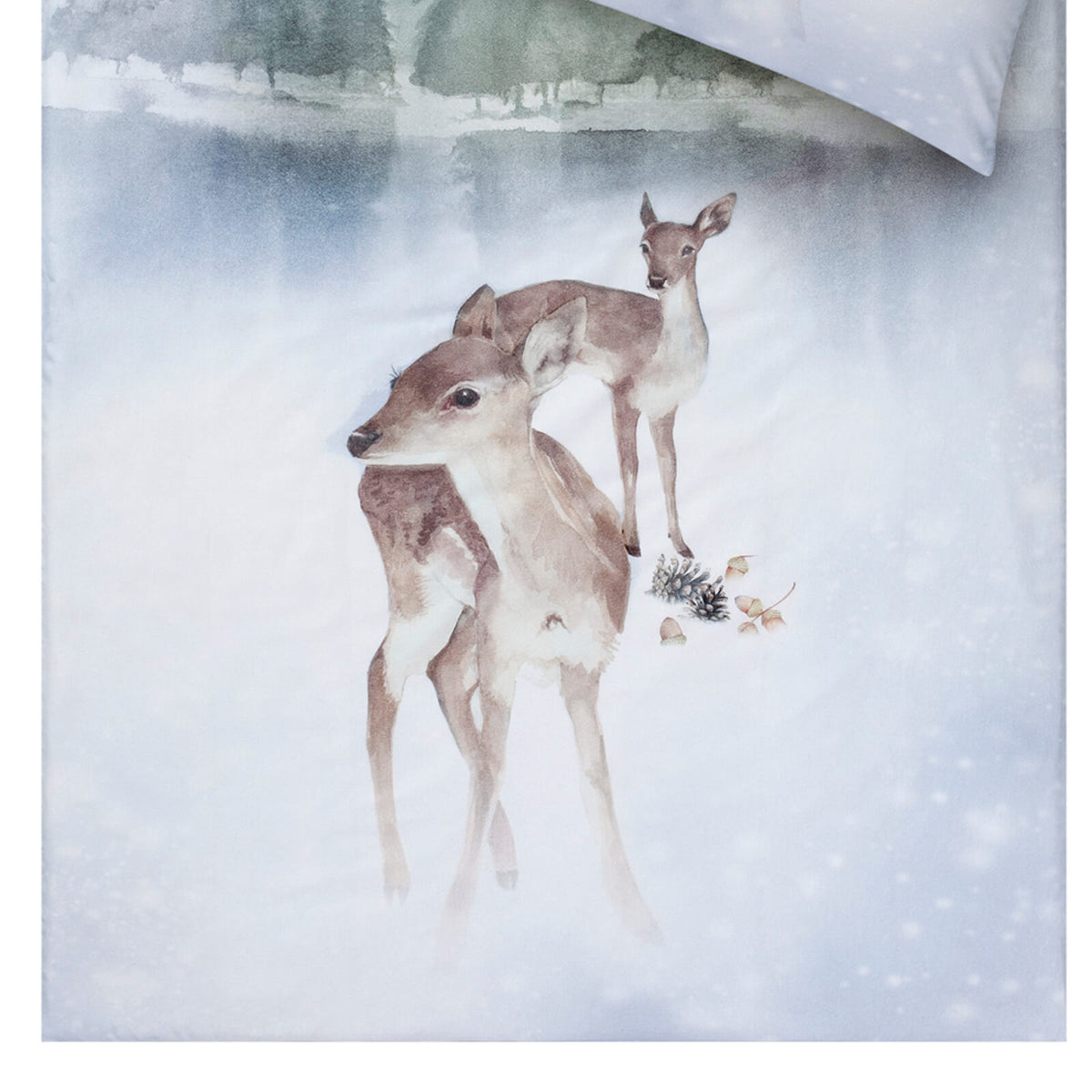 bettwaesche bettgarnitur schnee aquarell weiß