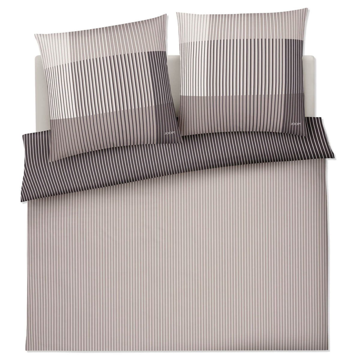bettwaesche bettgarnitur linien gestreift 4113 09 stone