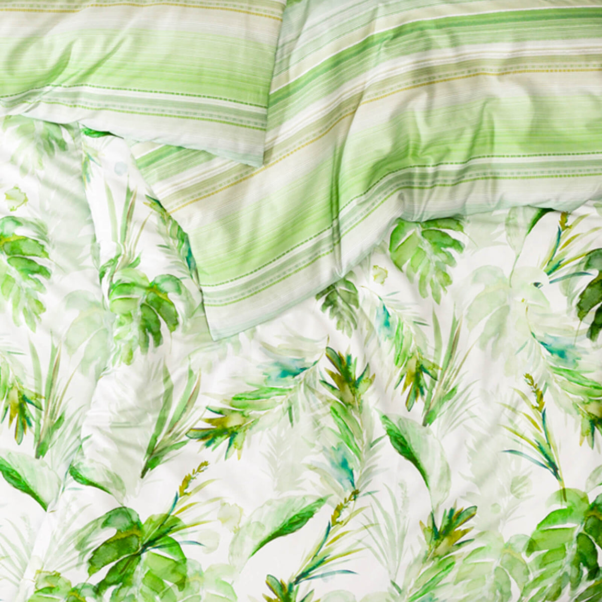Estella Bettwäsche Tropicana 4756 530 Grün Mako Satin