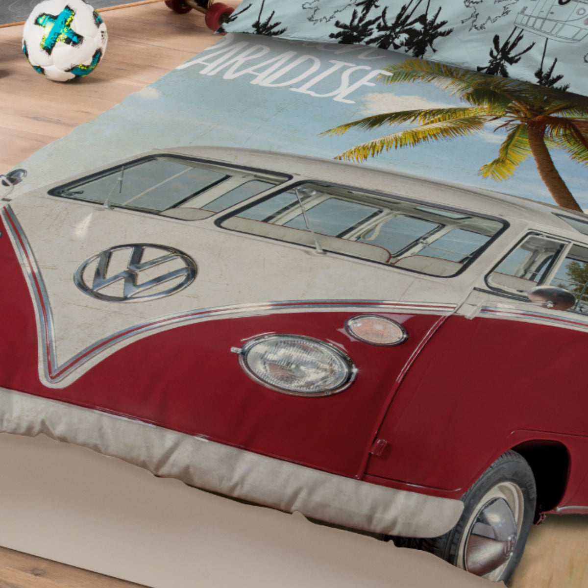 bettwäsche bettgarnitur volkswagen bulli t1 bus auto