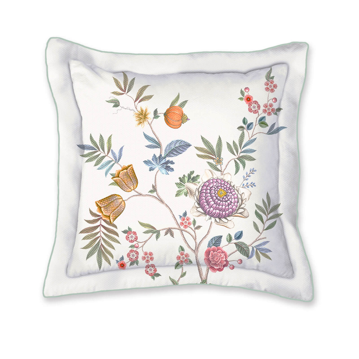 zierkissen gebluemt floral blueten zweige