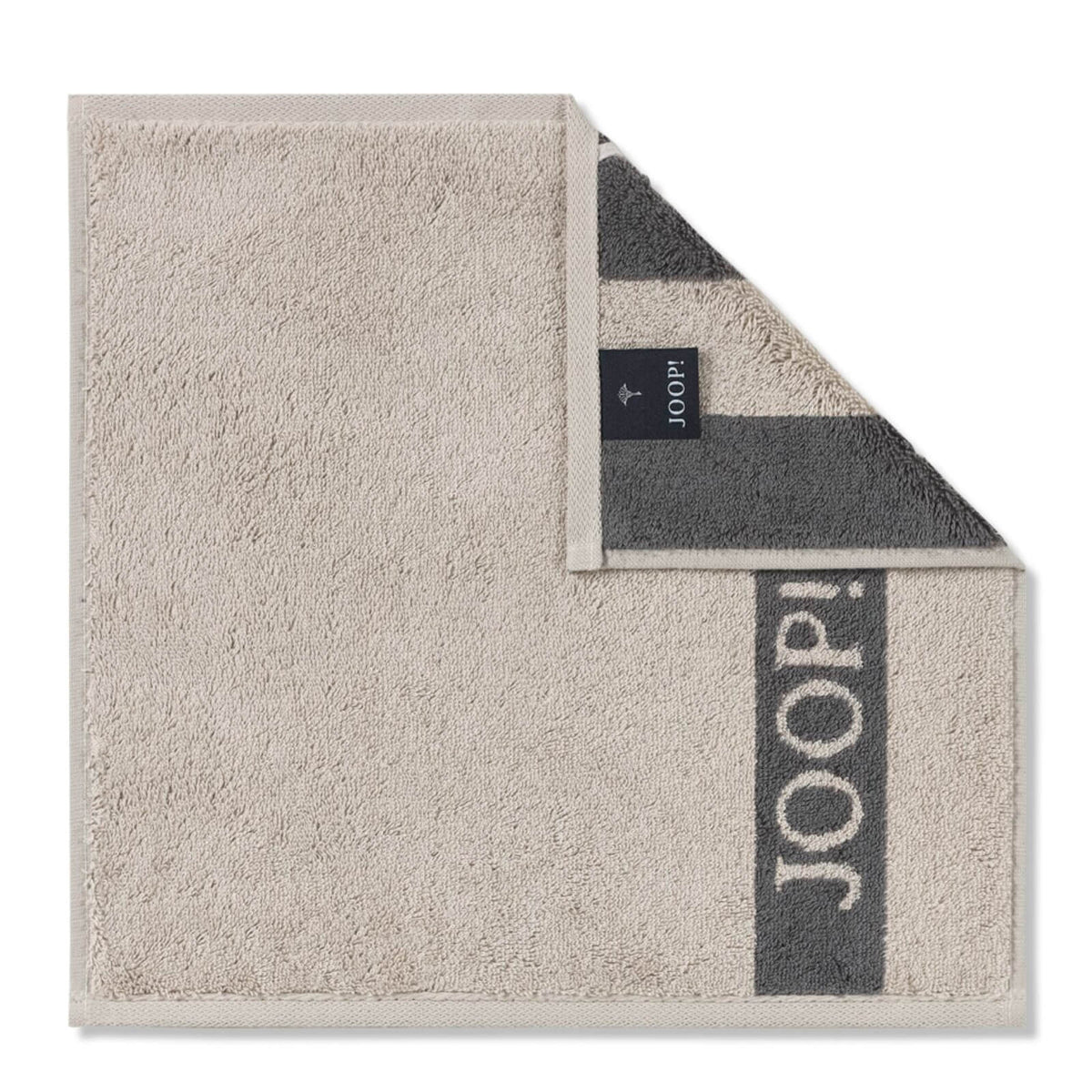 seiflappen beige grau frottier