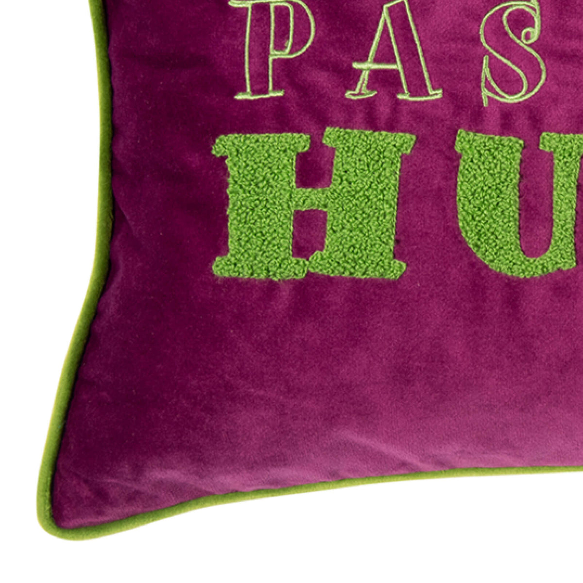 kissenhuelle schriftzug spruch pink humor samtoptik