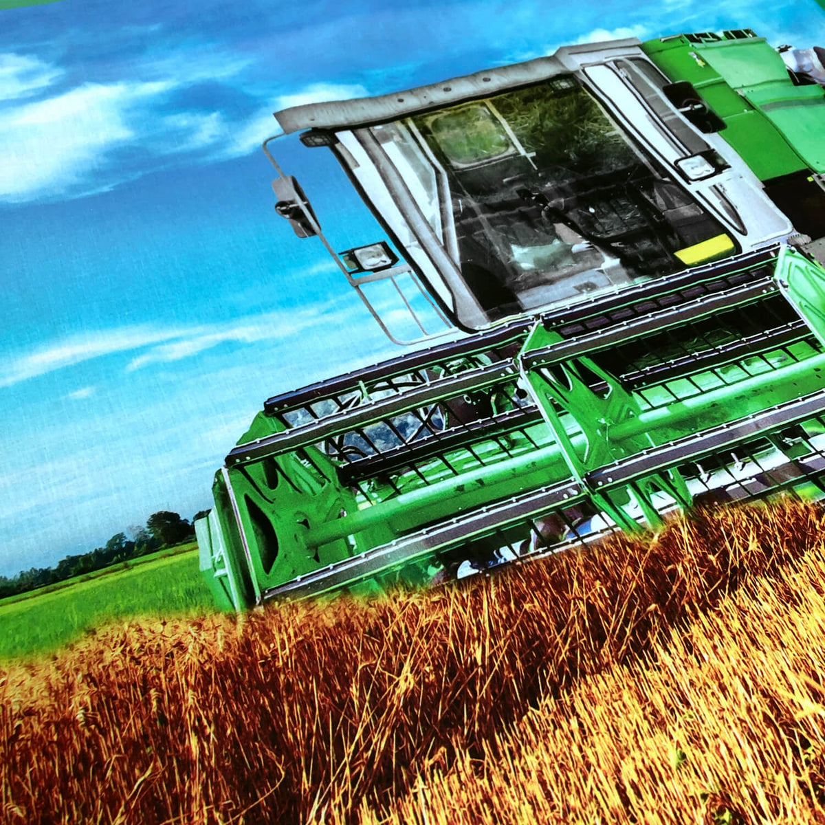 bettwaesche maehdrescher stroh feld getreide