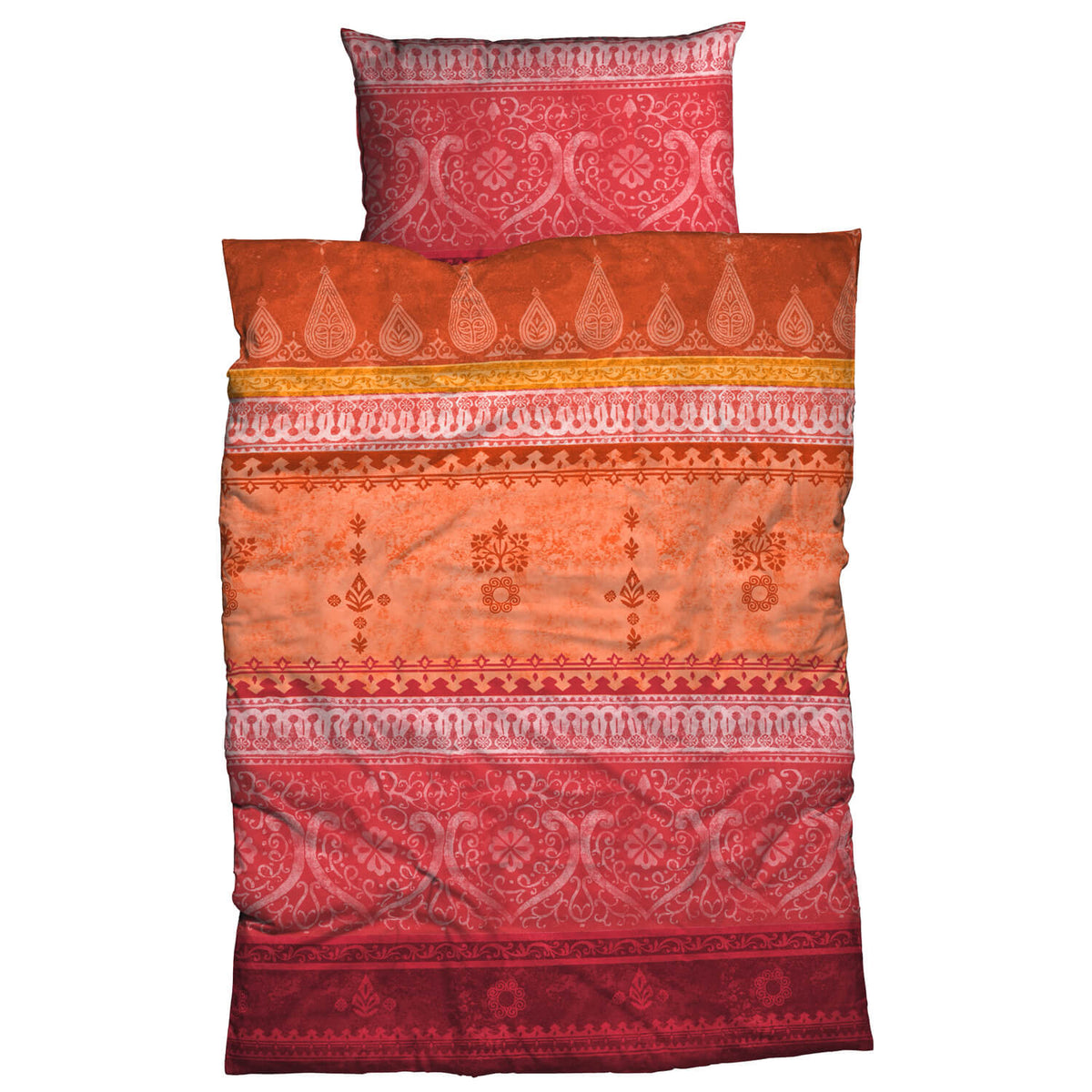 bettwaesche indi casatex ornamente organge rot paisley
