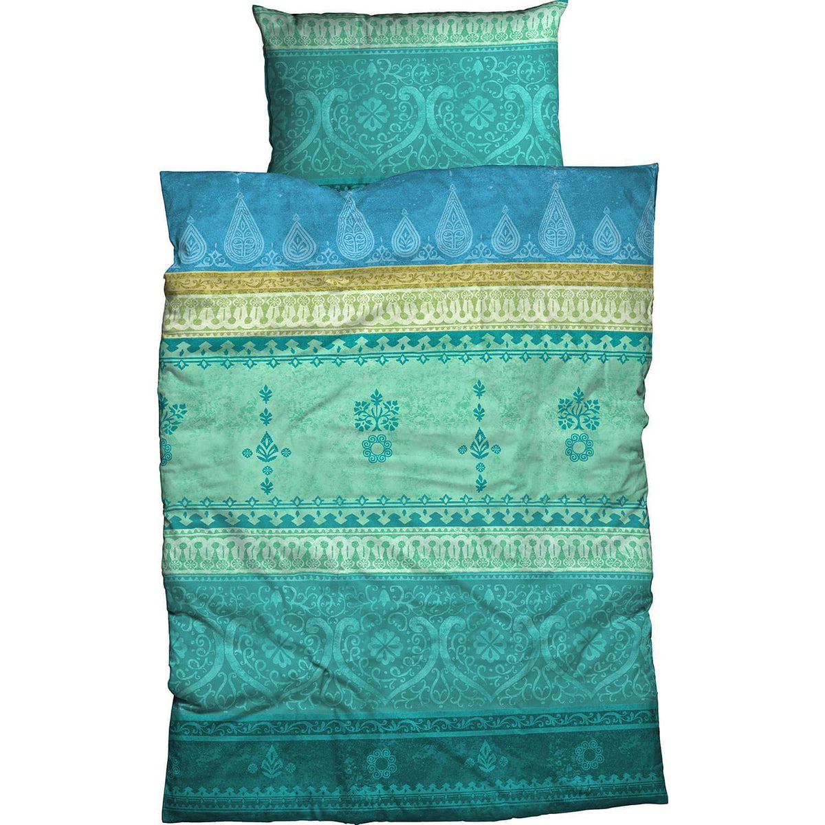 bettwaesche ornamente paisley gruen indi tuerkis