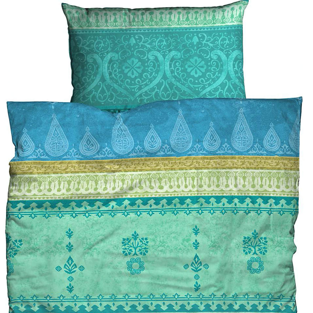 bettwaesche ornamente paisley gruen indi tuerkis