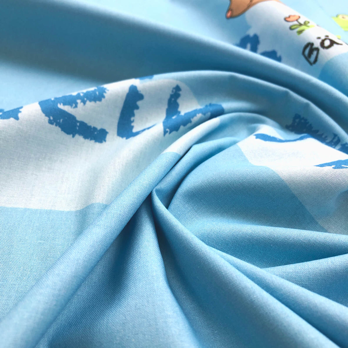 bettwaesche tiere blau abc zweiseitig baumwolle renforcé