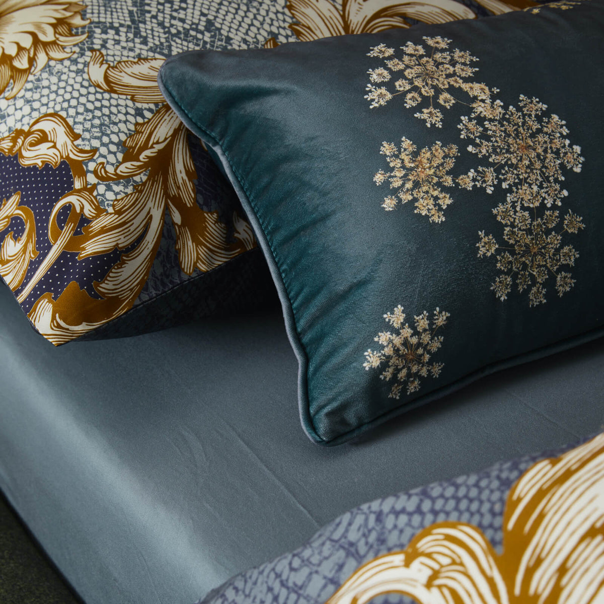 dekokissen zierkissen lauren indigo blue kissen blumen