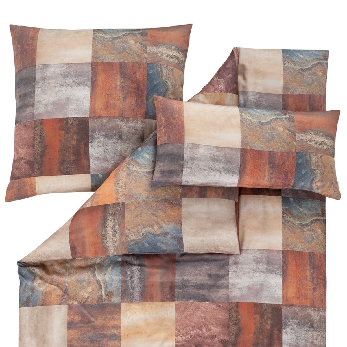 Estella Bettwäsche Alano 7347 985 Marmorplatten Kariert