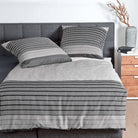 Janine Bettwäsche J.D. 87020-08 platin schwarz Mako Satin
