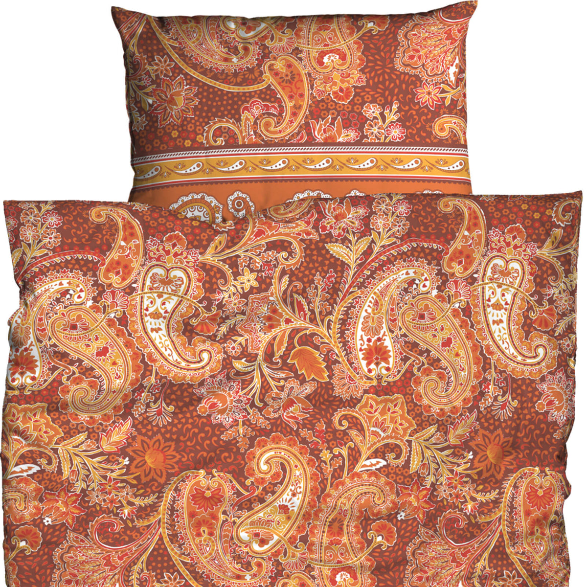 bettwaesche casatex orientalisch mandala orange satin