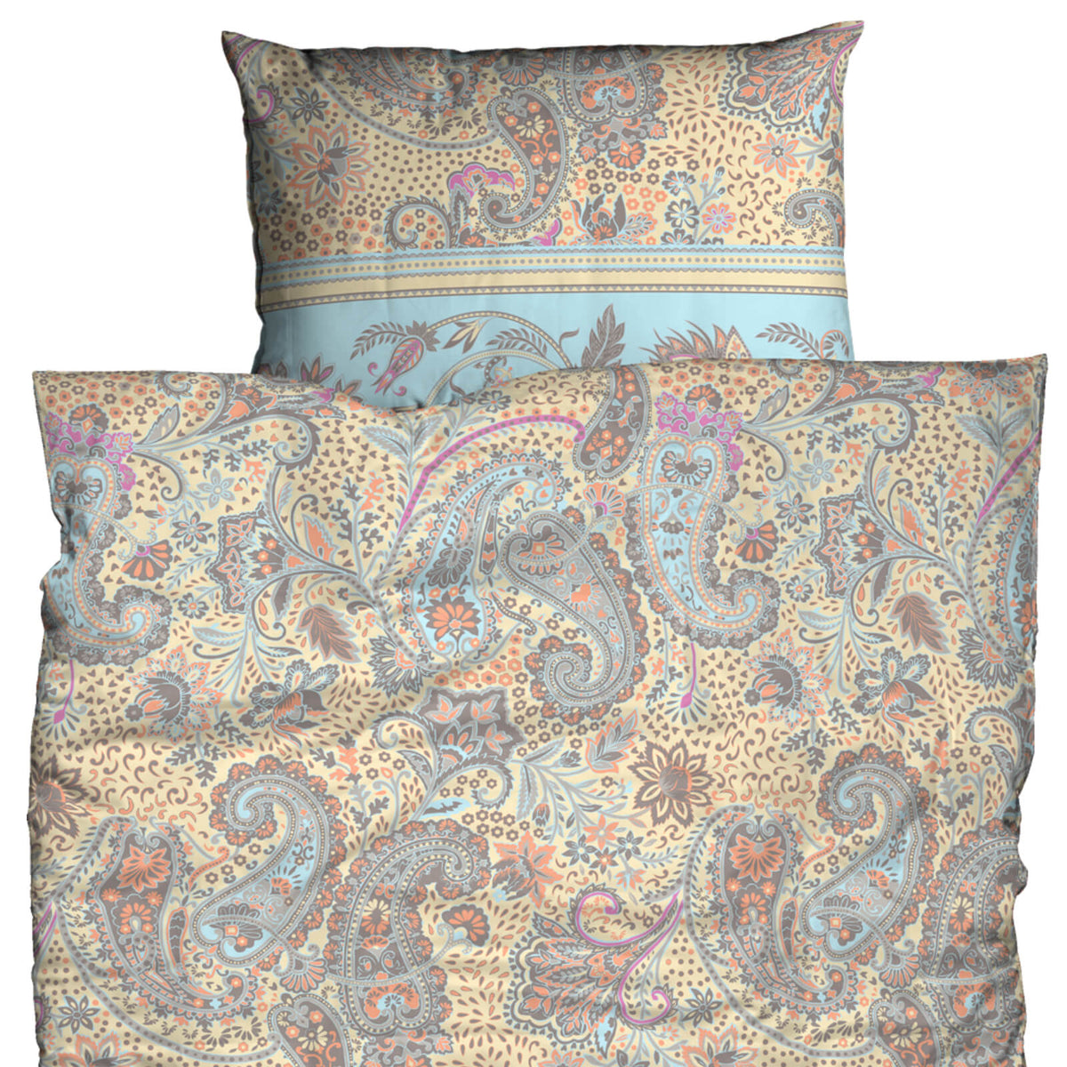 bettwaesche casatex ornamente blumen beige 