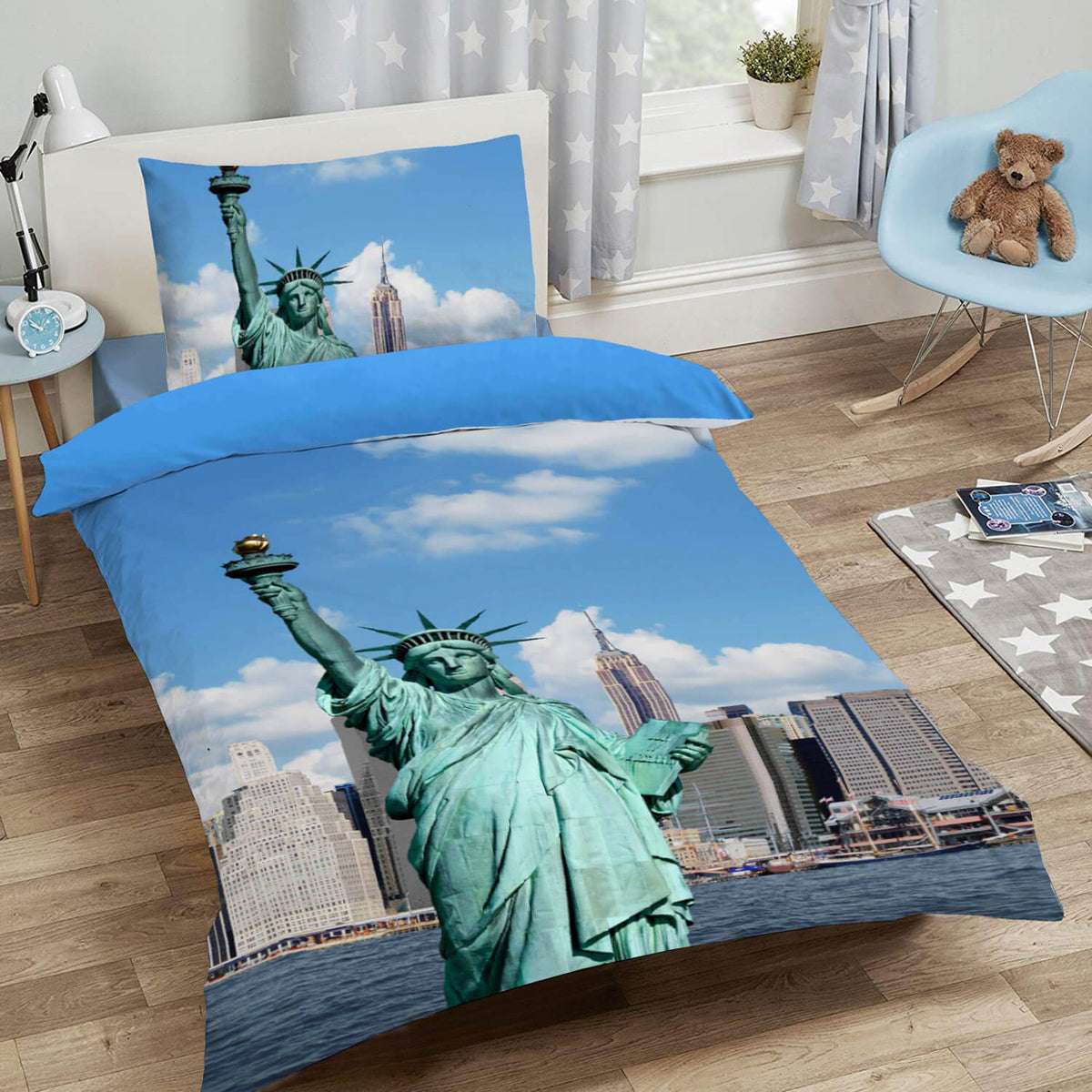espico bettgarnitur sleep and dream new york freheitsstatue empire state building