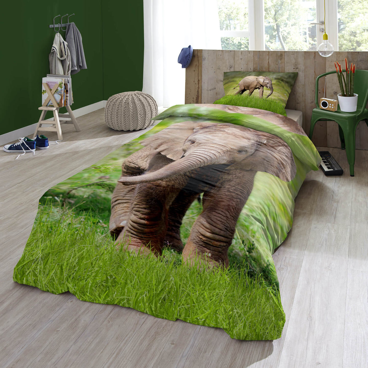 ESPiCO Bettwäsche Elephant Rüssel Wüstenelefant Gras 