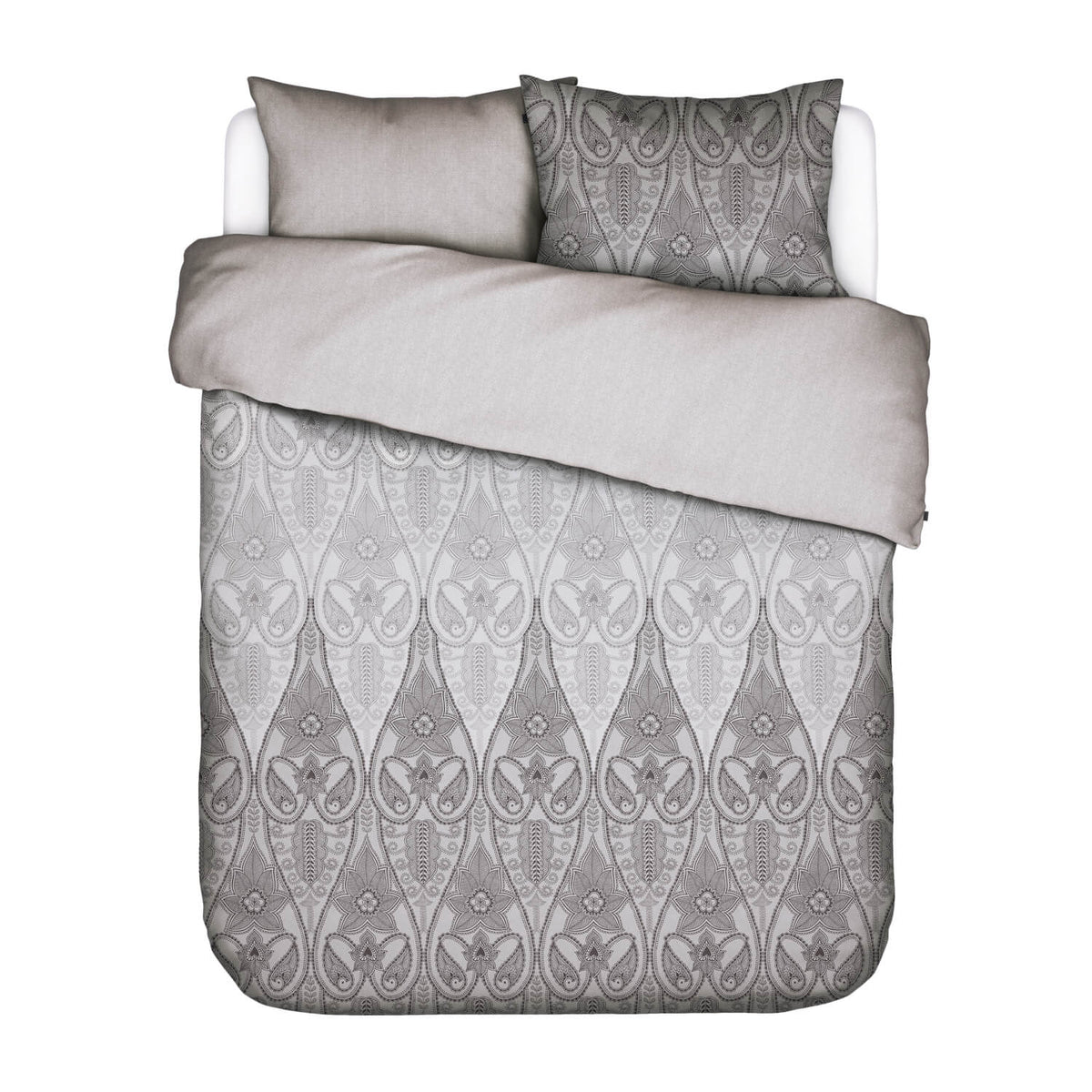 bettwaesche gemustert ornamente grau