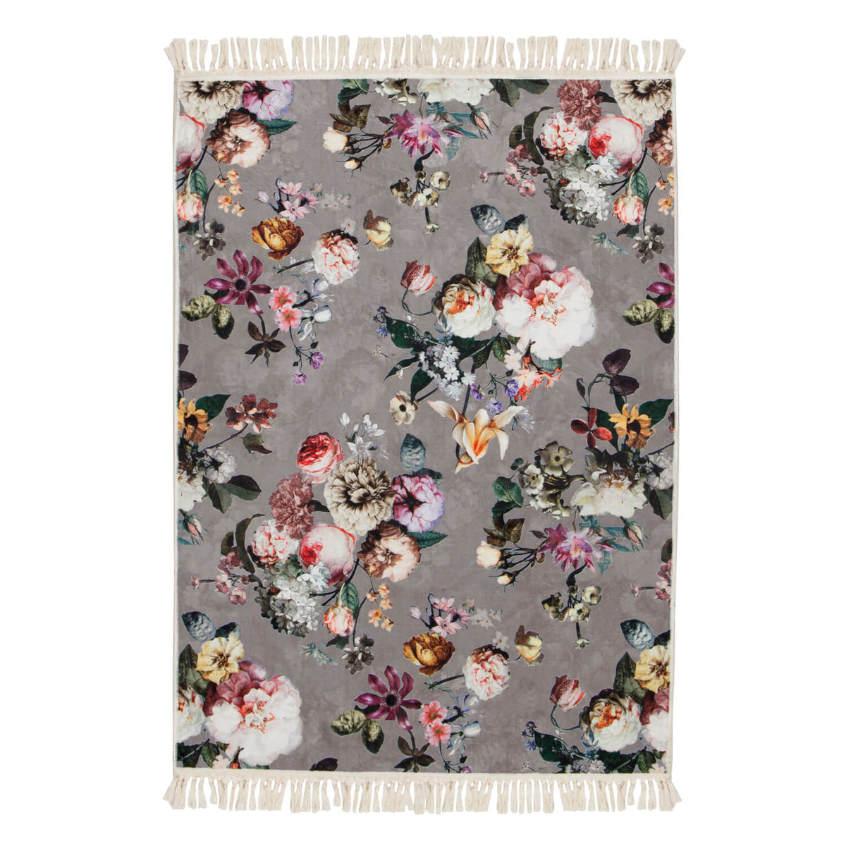 ESSENZA Teppich Fleur Taupe Blumen Blüten Geblümt Floral Accessoire 
