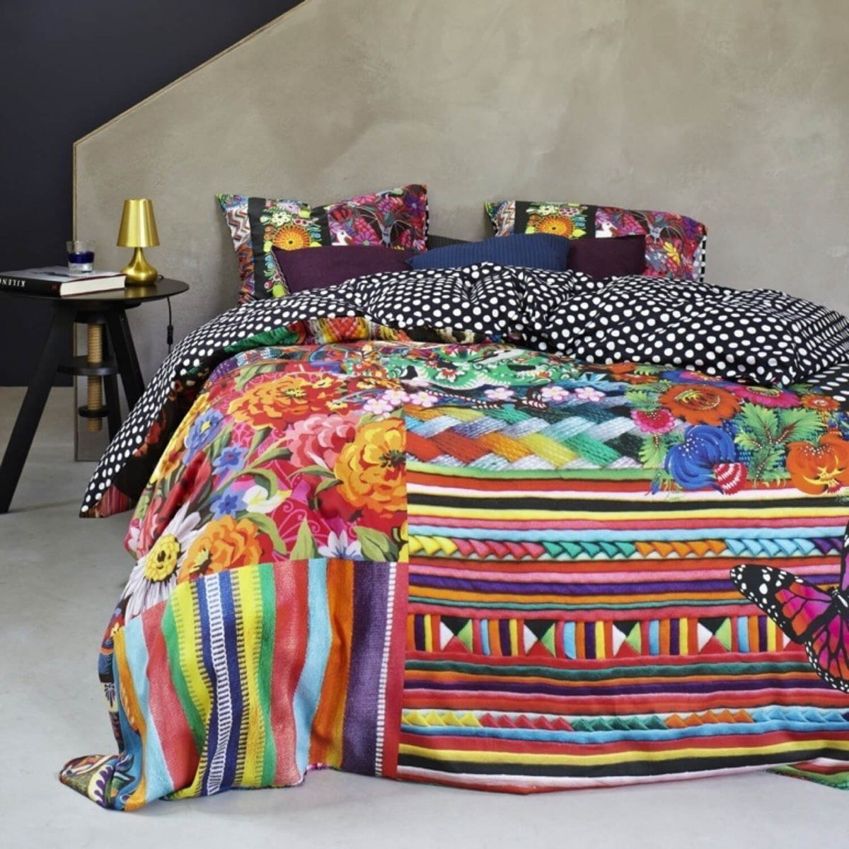 Essenza Bettgarnitur Noida Multi Satin Patchwork Digitaldruck Blumen Geblümt
